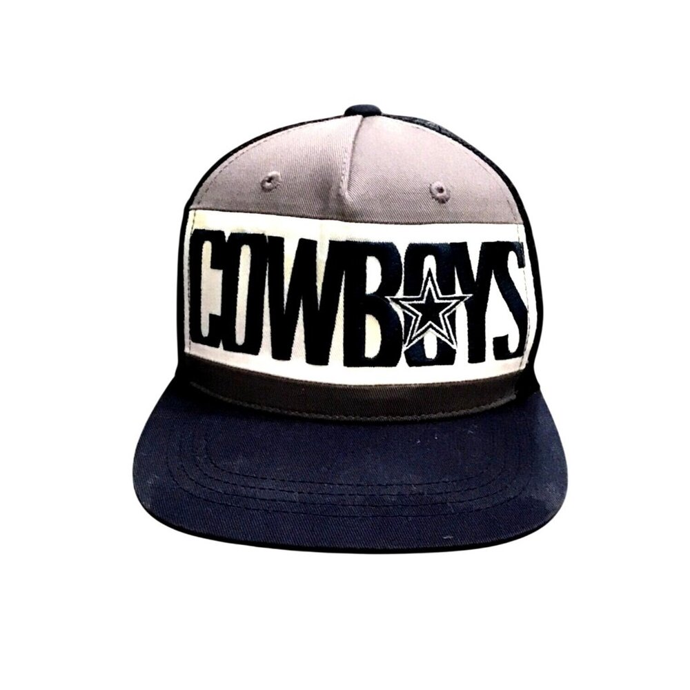 DALLAS COWBOYS BOYS YOUTH GREY/NAVY SNAP BACK TRUCKER HAT TEAM LOGO